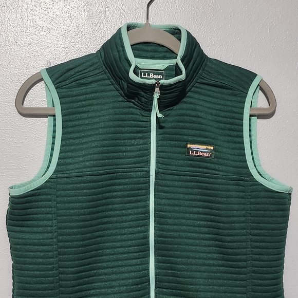 L.L. BEAN Women's Air Light Green Full Zip Vest Size Medium Reg Outdoor Hiking - Picture 4 of 12